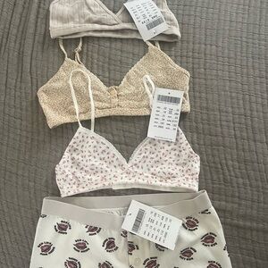 Brandy Melville  Bralette Set& boy short bundle 4 pieces BNWT